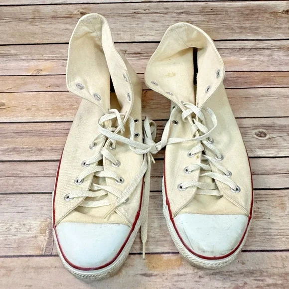 Vintage Converse All Star Made in USA White Chuck Taylor High Top